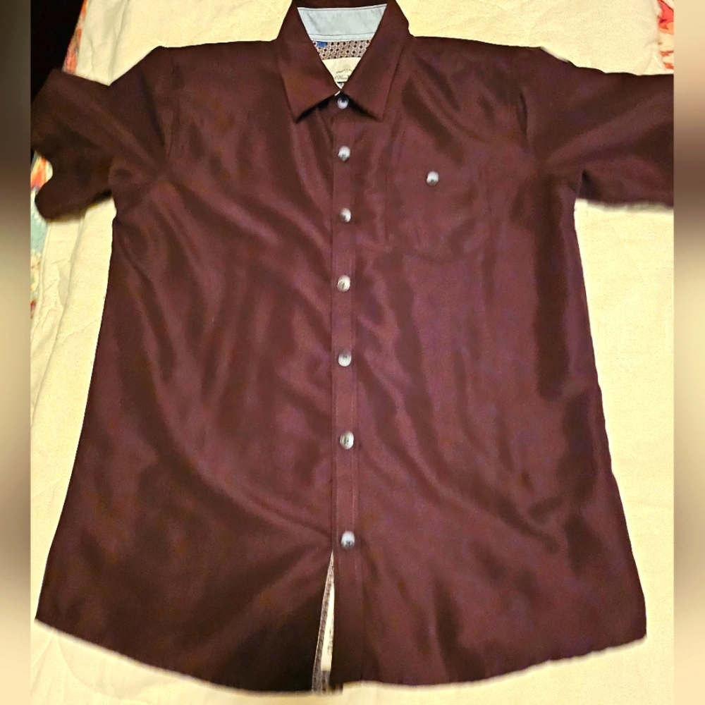 Boys Craft+flow Plum Button Up Shirt, Size 10-12